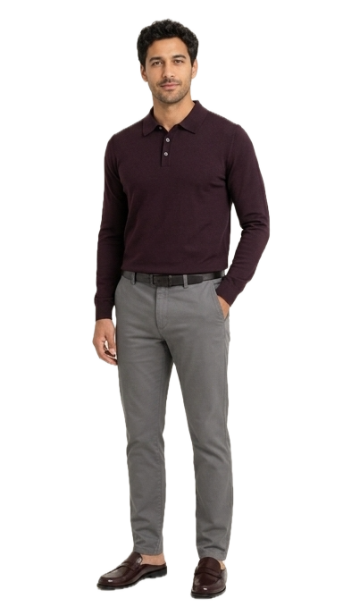 Work outfit: Burgundy at work.