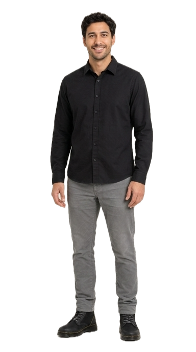 Work outfit: Buttoned up, not stiff.