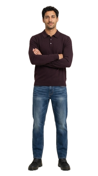 Evening outfit: Burgundy after dark.